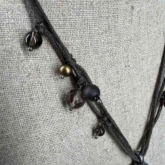 SILPADA Sterling Silver Soursop Leaf Pendant Waxed Cotton Cord Necklace N2100 - Picture 4 of 16